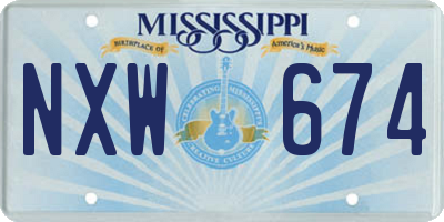 MS license plate NXW674