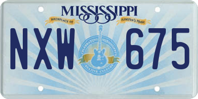 MS license plate NXW675