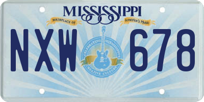 MS license plate NXW678
