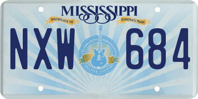 MS license plate NXW684