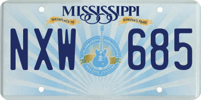 MS license plate NXW685