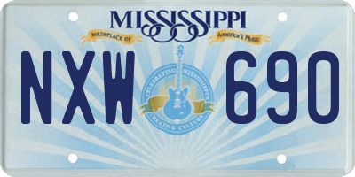 MS license plate NXW690