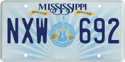 MS license plate NXW692