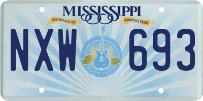 MS license plate NXW693