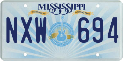 MS license plate NXW694