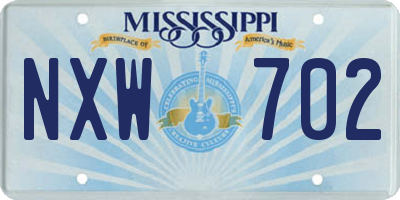 MS license plate NXW702