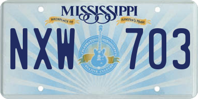 MS license plate NXW703