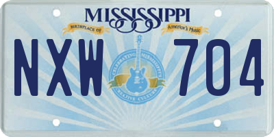 MS license plate NXW704