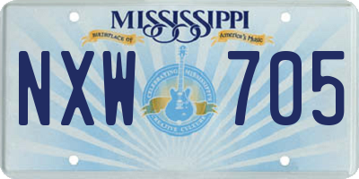MS license plate NXW705