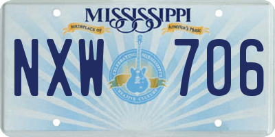 MS license plate NXW706