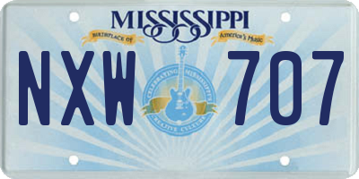 MS license plate NXW707
