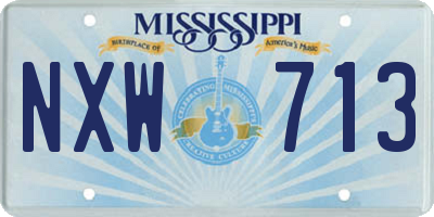 MS license plate NXW713