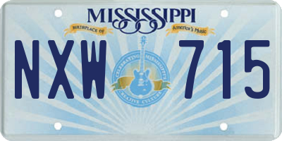 MS license plate NXW715