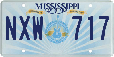 MS license plate NXW717