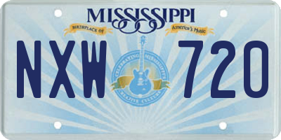 MS license plate NXW720