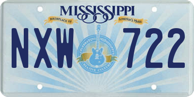 MS license plate NXW722
