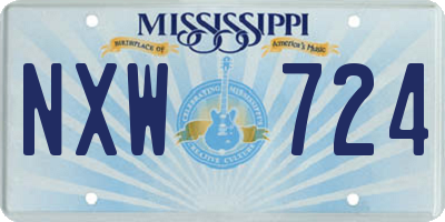 MS license plate NXW724