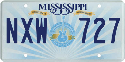 MS license plate NXW727