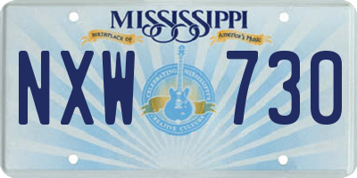 MS license plate NXW730