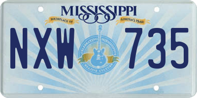MS license plate NXW735