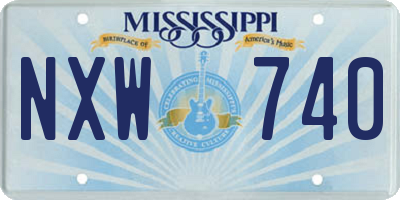MS license plate NXW740