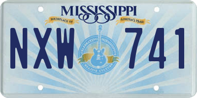 MS license plate NXW741