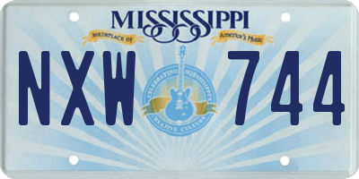 MS license plate NXW744