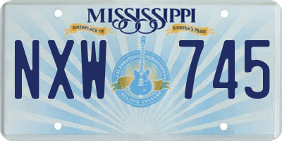 MS license plate NXW745