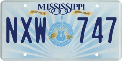 MS license plate NXW747