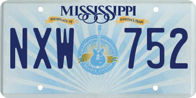 MS license plate NXW752