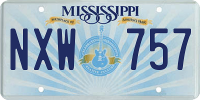 MS license plate NXW757