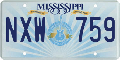MS license plate NXW759