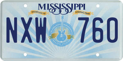 MS license plate NXW760