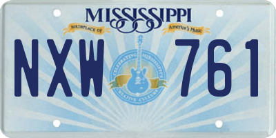 MS license plate NXW761