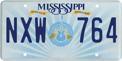 MS license plate NXW764