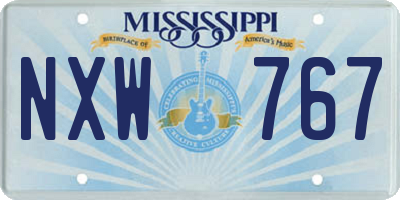 MS license plate NXW767