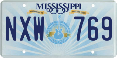 MS license plate NXW769