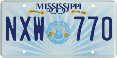 MS license plate NXW770