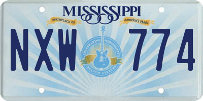 MS license plate NXW774