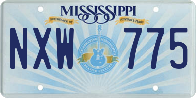 MS license plate NXW775