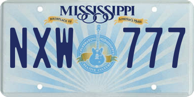 MS license plate NXW777