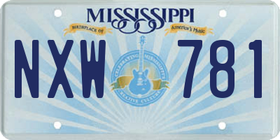 MS license plate NXW781