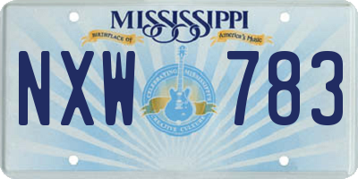 MS license plate NXW783
