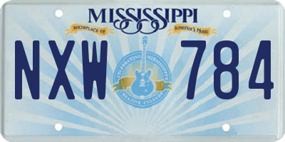 MS license plate NXW784