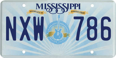 MS license plate NXW786