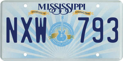 MS license plate NXW793