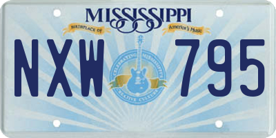MS license plate NXW795
