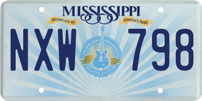 MS license plate NXW798