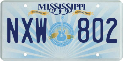 MS license plate NXW802
