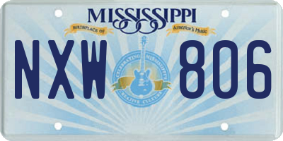 MS license plate NXW806
